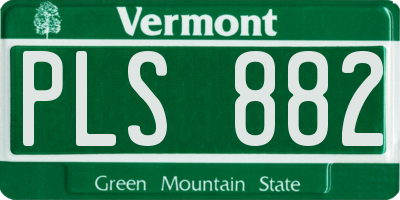 VT license plate PLS882