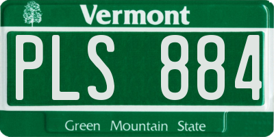 VT license plate PLS884