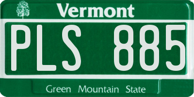 VT license plate PLS885