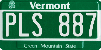 VT license plate PLS887