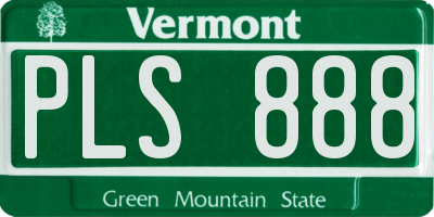 VT license plate PLS888