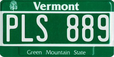 VT license plate PLS889