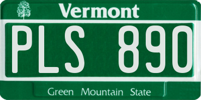 VT license plate PLS890