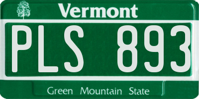 VT license plate PLS893