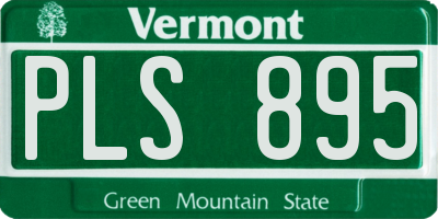 VT license plate PLS895