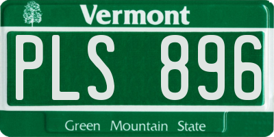 VT license plate PLS896