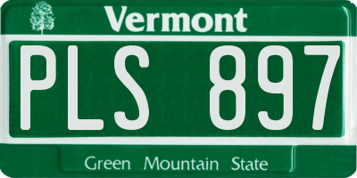 VT license plate PLS897