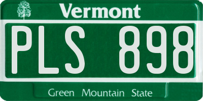 VT license plate PLS898