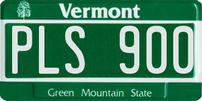 VT license plate PLS900