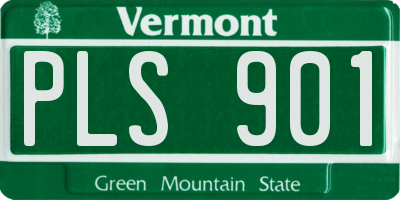 VT license plate PLS901