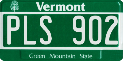 VT license plate PLS902