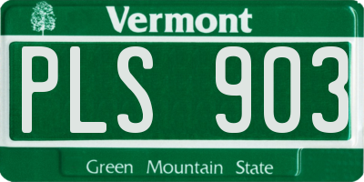 VT license plate PLS903