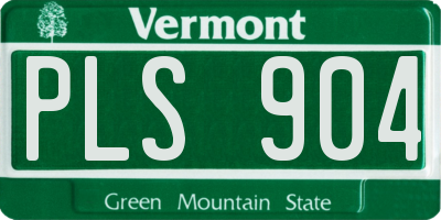 VT license plate PLS904