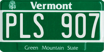 VT license plate PLS907