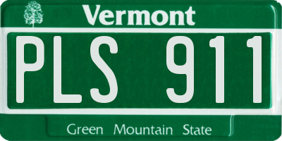 VT license plate PLS911