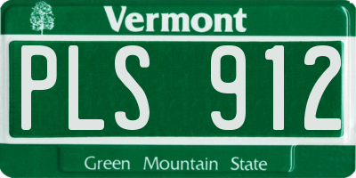 VT license plate PLS912