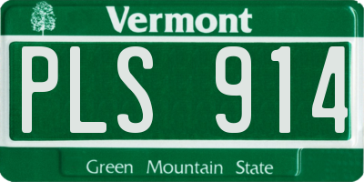 VT license plate PLS914