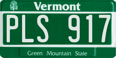 VT license plate PLS917