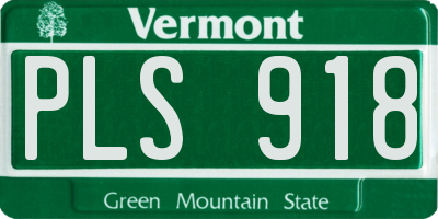 VT license plate PLS918