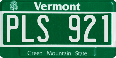 VT license plate PLS921