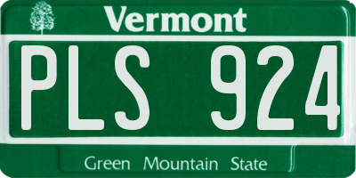 VT license plate PLS924