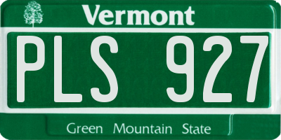 VT license plate PLS927
