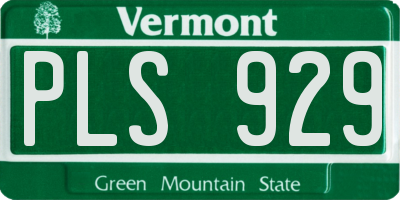 VT license plate PLS929