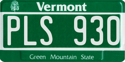 VT license plate PLS930
