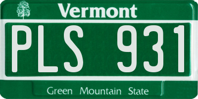 VT license plate PLS931