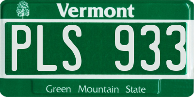 VT license plate PLS933