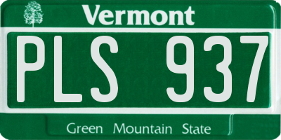 VT license plate PLS937