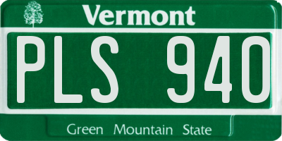VT license plate PLS940
