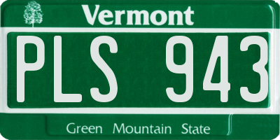 VT license plate PLS943