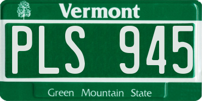 VT license plate PLS945