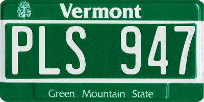 VT license plate PLS947
