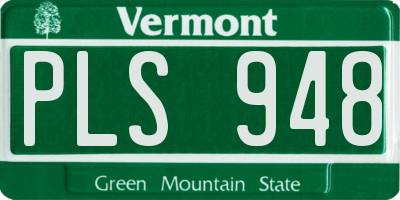 VT license plate PLS948