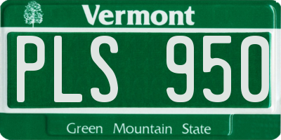 VT license plate PLS950