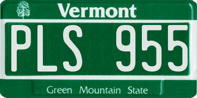 VT license plate PLS955