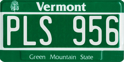 VT license plate PLS956