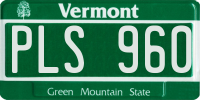 VT license plate PLS960