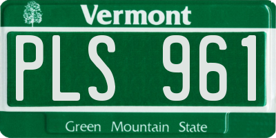 VT license plate PLS961
