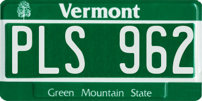 VT license plate PLS962