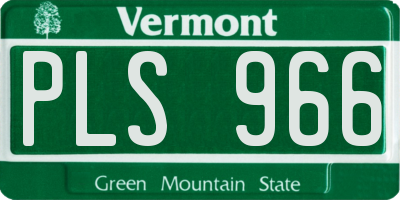 VT license plate PLS966