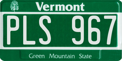 VT license plate PLS967