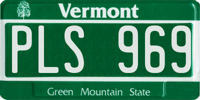 VT license plate PLS969