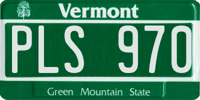 VT license plate PLS970