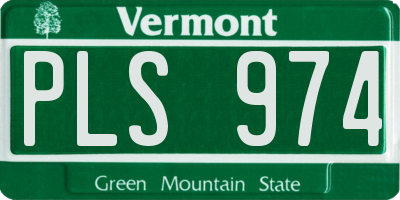 VT license plate PLS974