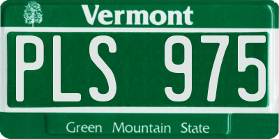 VT license plate PLS975