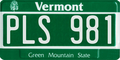 VT license plate PLS981