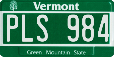 VT license plate PLS984